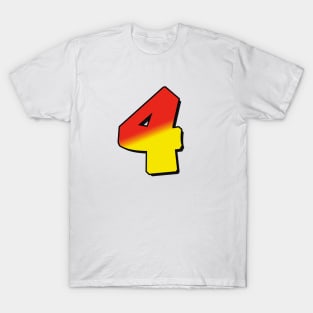 Number 4 red / yellow T-Shirt